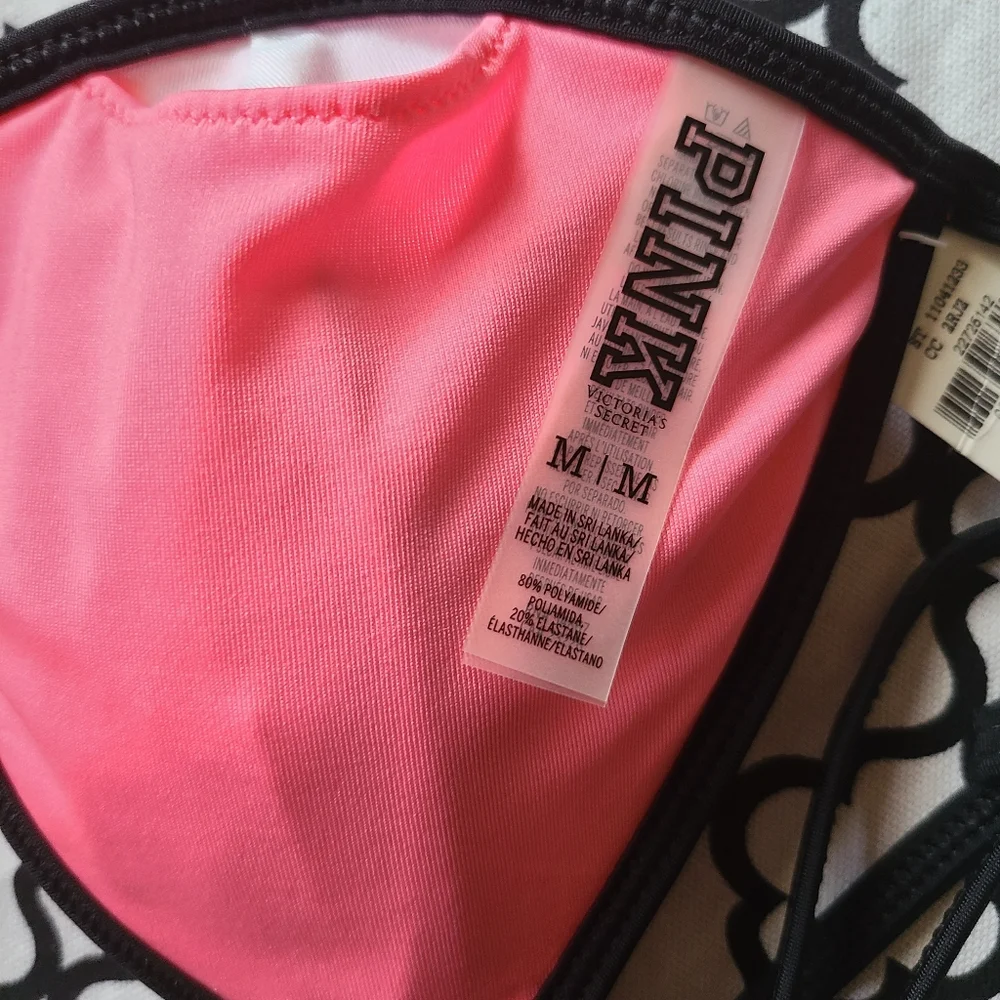 Pink Color Block Triangle Bikini Top Medium - Picture 4 of 6